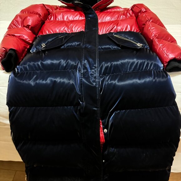 Women Tall Puffy Jacket Two Tone Woodpecker Large - Picture 3 of 3